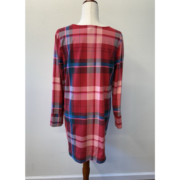Soma Embraceable Sleepshirt Nightgown Womens Size L Red Plaid Cool Cotton Lounge - Picture 3 of 7